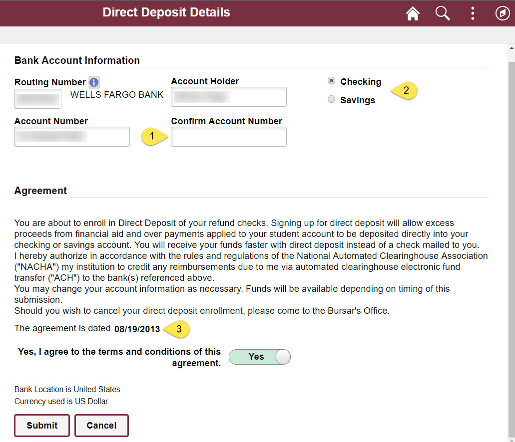 Direct Deposit Student Business Services